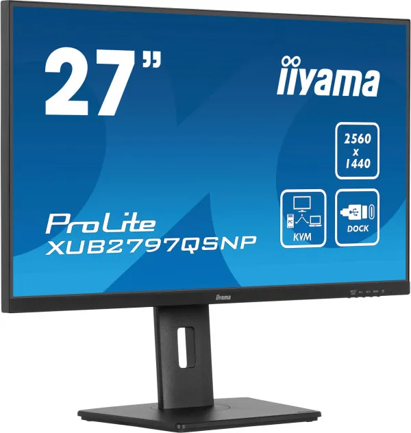 Monitor 27" Iiyama XUB2797QSNP-B1 IPS 2560x1440/100Hz/1ms/HDMI/DP/USB/RJ45/zvučn Slika 4