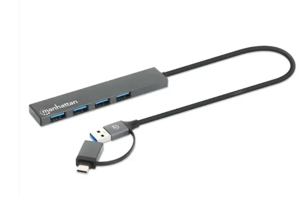 USB-C/USB-A HUB 4port Manhattan 181006 4xUSB-A 3.2/5Gbps/Crni Slika 2