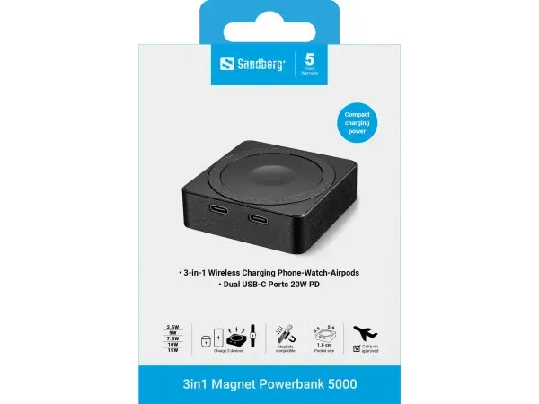 Powerbank Sandberg 3u1 Magnet 421-28 5000mAh Magsafe Slika 8