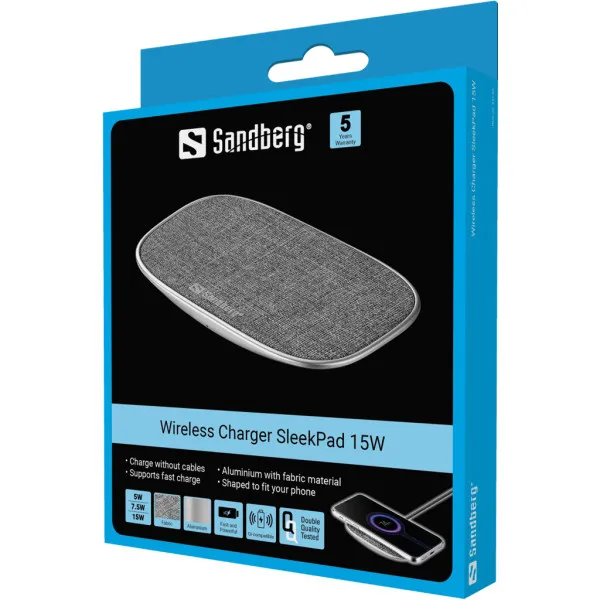 Bežični punjač Sandberg SleekPad 441-60 15W/Aluminium/USB-C Slika 5