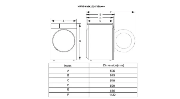 Mašina za pranje veša HEINNER HWM-HMK1014IVTA+++ 10kg/1400o/inverter/siva Slika 2