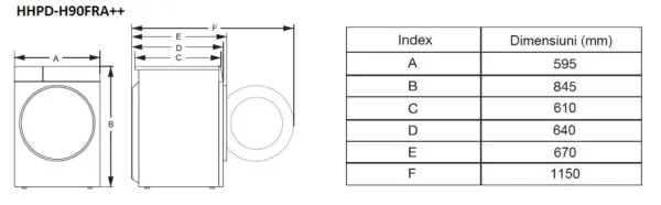 Mašina za sušenje veša HEINNER HHPD-H90FRA++ 9kg/15programa/toplotna pumpa Slika 4