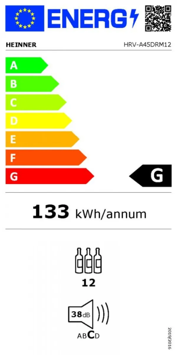 Vinski frižider HEINNER HRV-A45DRM12/45l/12boca(750ml)/1zona Slika 2