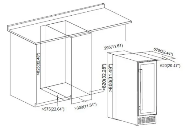Ugradni vinski frižider HEINNER HRV-ABI56DRL20 /56l/20boca(750ml)/1zona Slika 3