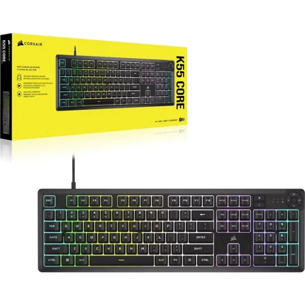 Tastatura žična gaming Corsair K55 CORE RGB crna CH-9226C65-NA Slika 3