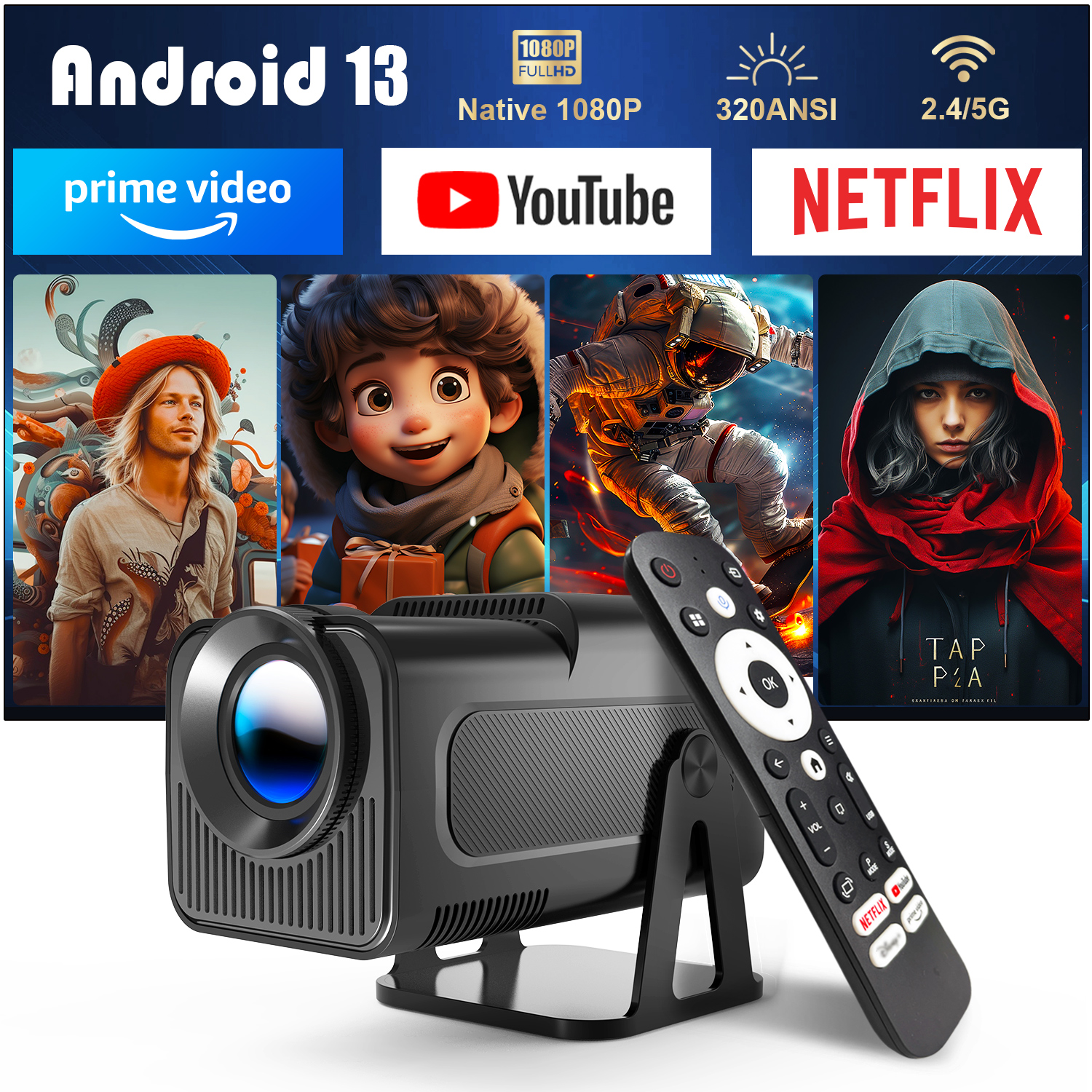 Magcubic HY320NTV Projektor, 1080P 4K Podrška, Netflix sertifikovan Slika 2