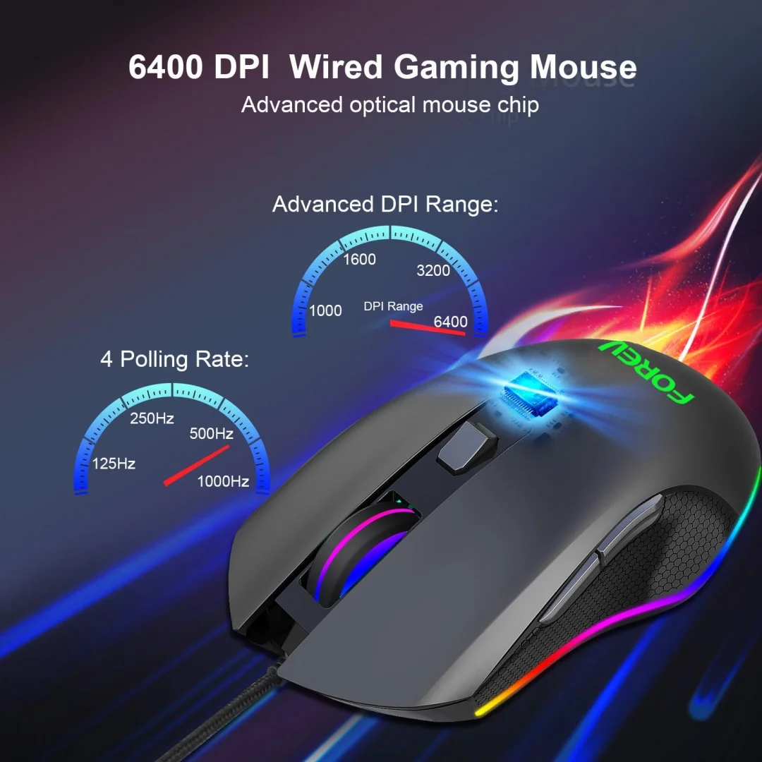 Forev FV-Q7 Gaming RGB 6400dpi Slika 5