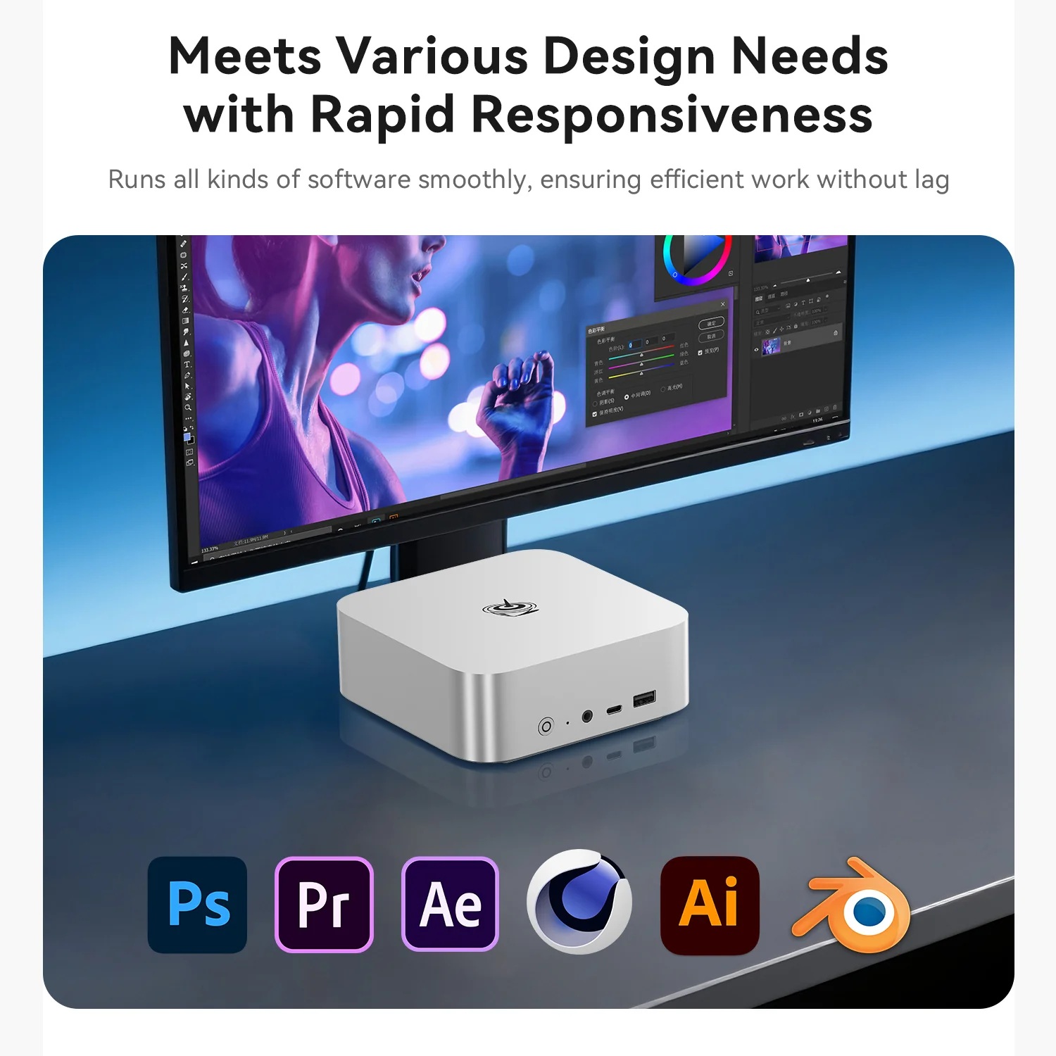 Beelink SER9 MAX AMD Ryzen 7 H 255 8C/16T, 32GB DDR5, m.2 1T, Win11 Pro Slika 9