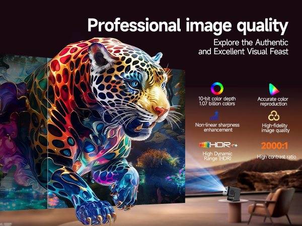 Magcubic HY350MAX +Airmouse Projektor, 1080P-8K, 600 AnsiLM, Android 14 Slika 3