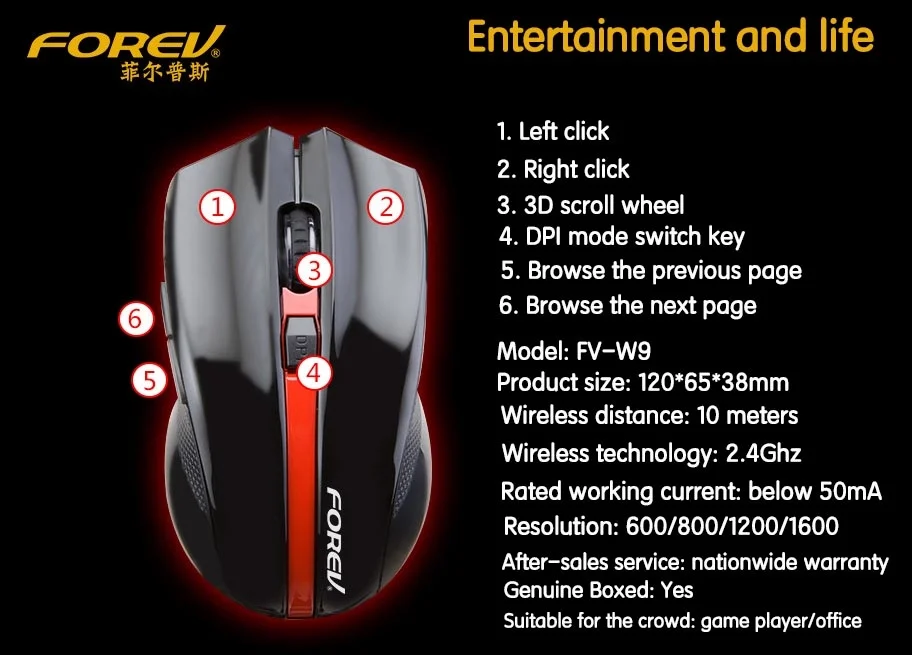 Forev FV-W9 Gaming bežicni  miš Slika 7