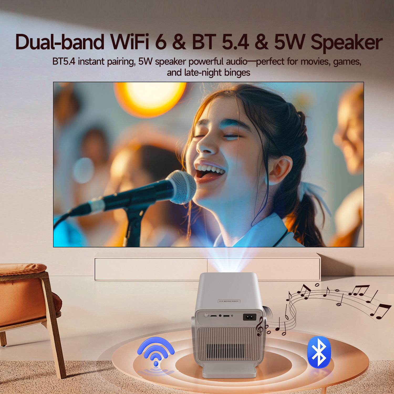 Magcubic X7 Projektor, 1080P 8K Podrška, 800 Ansi LM, Android 14 Slika 6