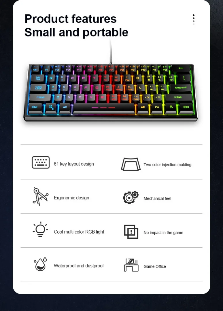 FOREV FV-61 Gaming, RGB, Mechanical feel Slika 3