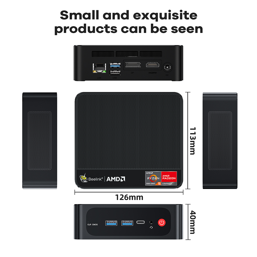 Mini računar Beelink SER5 AMD Ryzen5 5500U 16GB RAM, 480GB m.2, Win11PRO Slika 5