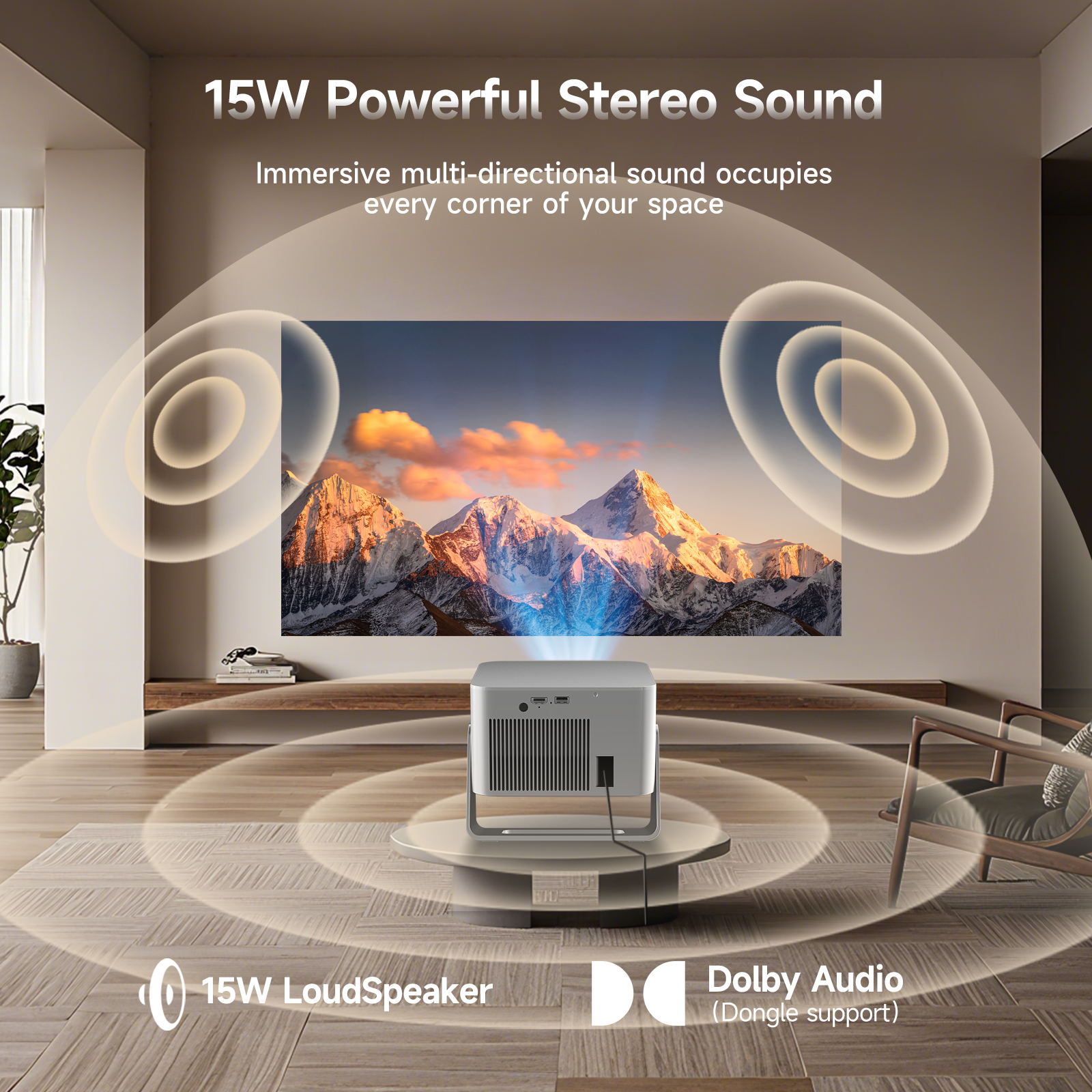 Magcubic HY350GT Projektor, 1080P-8K, 650 AnsiLM, Google TV -Netflix, YT, ... Slika 11