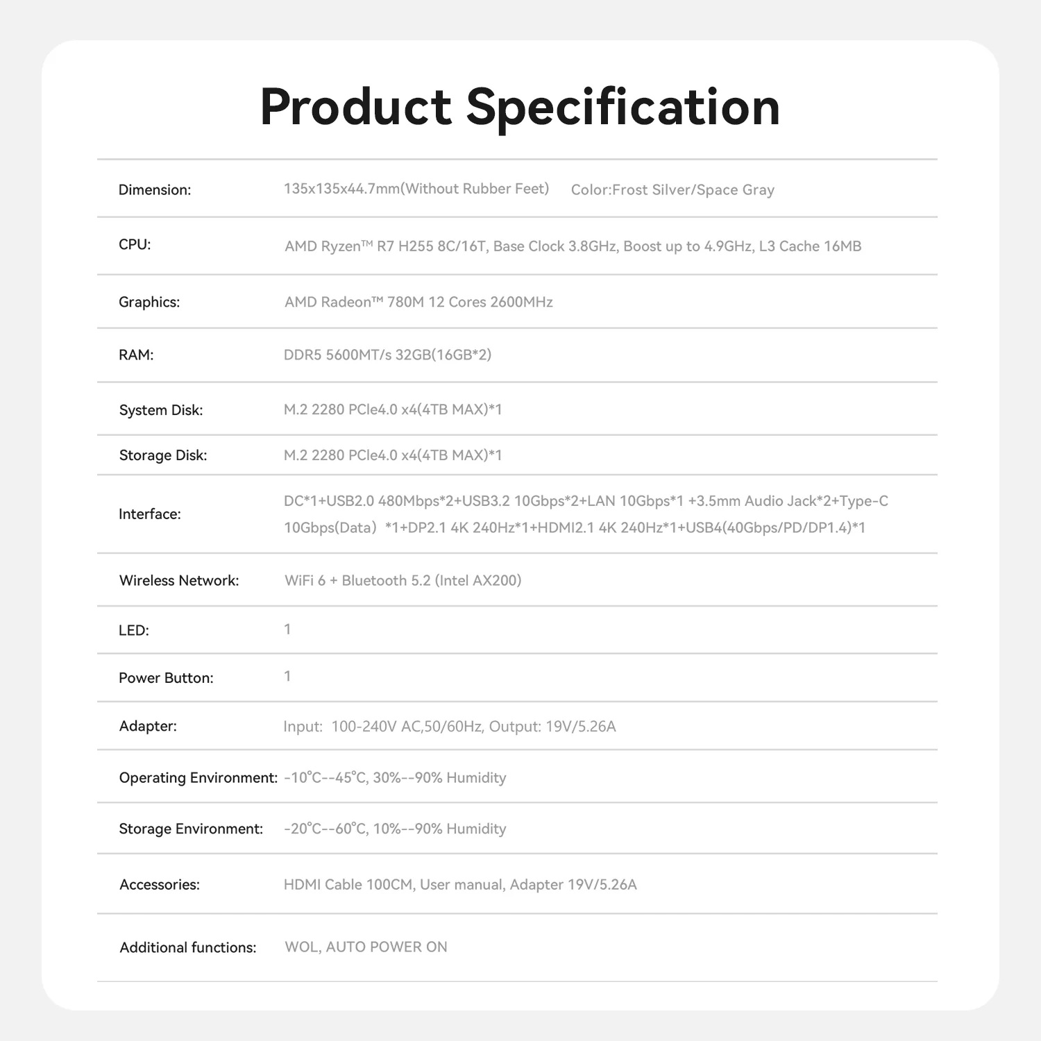 Beelink SER9 MAX AMD Ryzen 7 H 255 8C/16T, 32GB DDR5, m.2 1T, Win11 Pro Slika 13