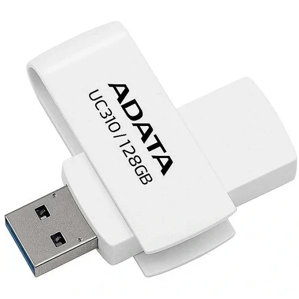 USB Flash 128 GB AData 3.2 UC310-128G-RWH Beli Glavna slika