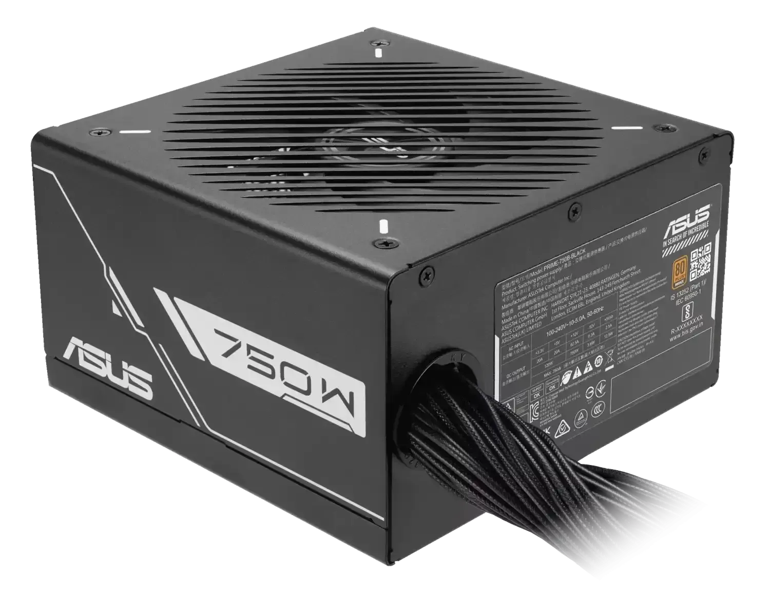 Napajanje ASUS 750W PRIME-750B BLACK ATX12V 80+ Bronze Modularno Glavna slika