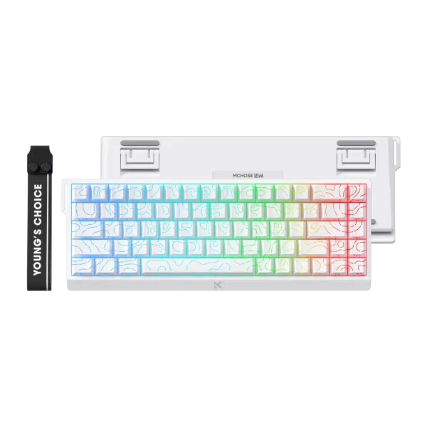 Gaming tastatura MCHOSE Ace 68 Hall Effect Magnetic Switch white topographic Glavna slika