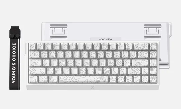 Gaming tastatura MCHOSE Ace 68 Hall Effect Magnetic Switch white topographic Slika 3