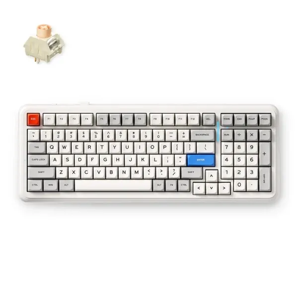 Bežična gaming tastatura MCHOSE K99 V2 Mehanička retro white Glavna slika