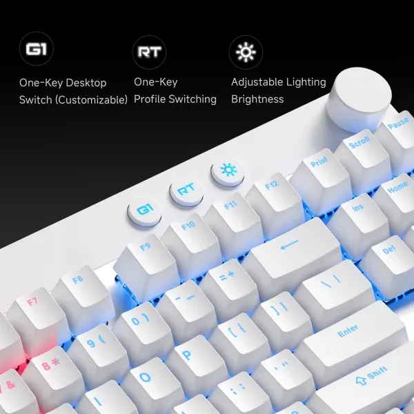Gaming tastatura MCHOSE Mix 87 Hall Effect Magnetic Switch white Slika 3