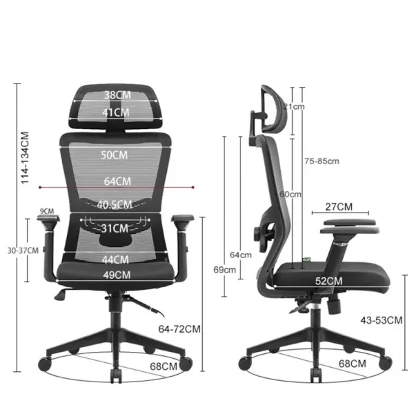 Erogonomska kancelarijska stolica UGD Vukas Black Slika 2