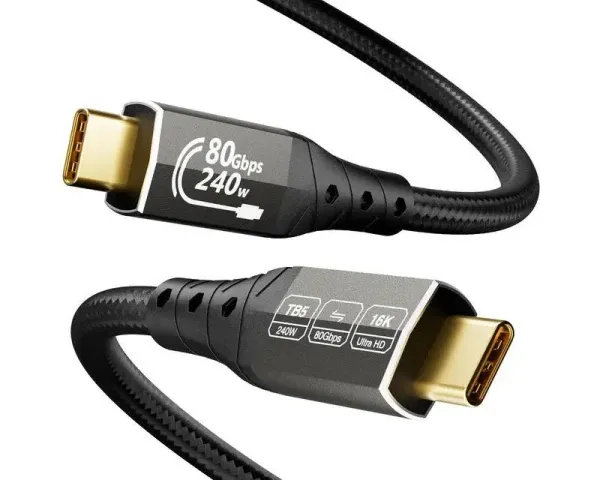 Kabl USB  E-Green USB4 V2.0 USB C-CM/M Thunderbolt 5/4, 80Gbps/PD 16K@60Hz 8K@120Hz, 2m, crna Glavna slika