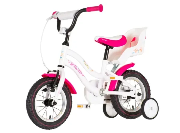 Dečlija bicikla Visitor Dog 12/V-brake kontra/pomoćni točkići/belo-roza Glavna slika