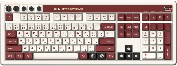 Bežična tastatura 8BitDo Retro 108/mehanička/Fami Edition + Dual Super Buttons Slika 4