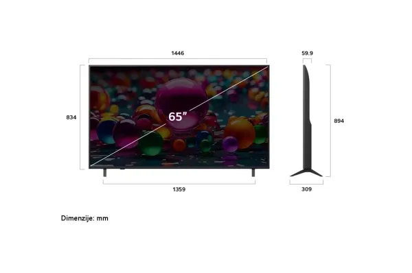 SMART LED TV 65 LG 65UA75003LA/4K Ultra HD/WebOS 25/crna Slika 2