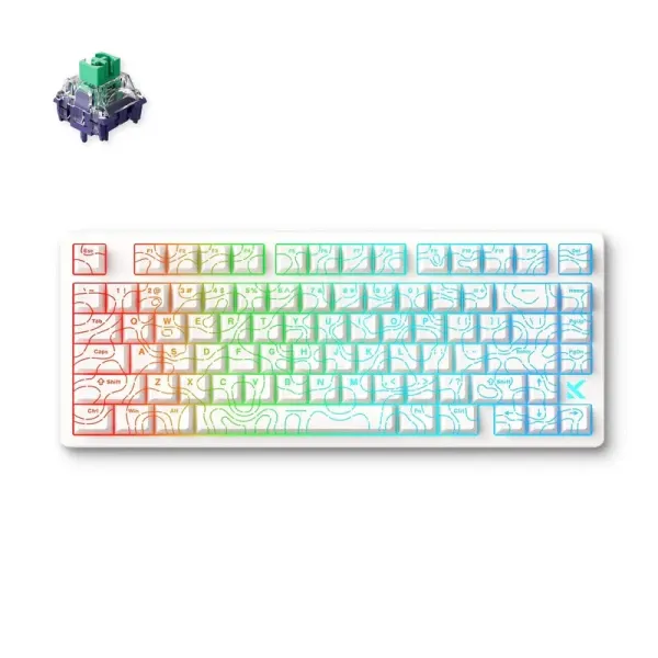 Gaming tastatura MCHOSE Jet 75 White Topographic/KailH Magtetic God switch Glavna slika