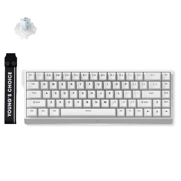 Gaming tastatura MCHOSE Ace 68 White No RGB/Ice Blue Magnetic switch Glavna slika