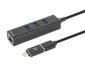 USB HUB 3port Manhattan 180894 USB-A/C 3xUSB 3.2 5Gbps/1xGLAN 5Gbps/sivi Slika 5