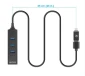 USB HUB 3port Manhattan 180894 USB-A/C 3xUSB 3.2 5Gbps/1xGLAN 5Gbps/sivi Slika 4